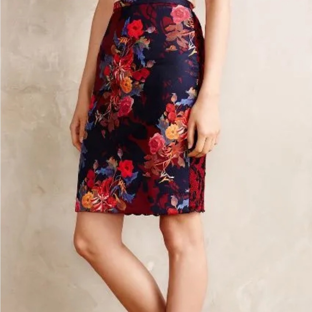 Anthropologie Quinn Lace Floral Pencil Skirt by Leifsdottir Size 6